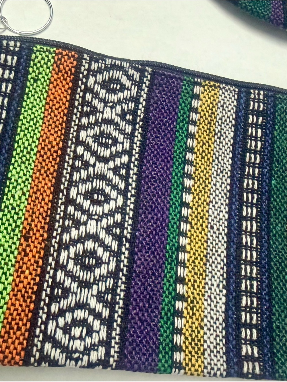 Striped Woven Zip Pouch - Multi Color